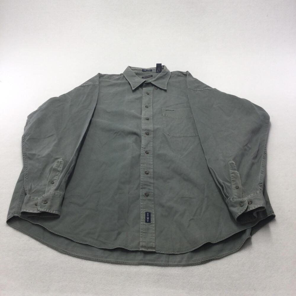 GANT Shirt Mens Big 2X Green Soft Twill Long Sleeve Button Up Casual Pocket